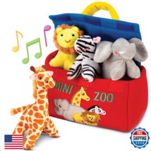 Bundaloo Plush Mini Zoo Playset - Giraffe Elephant Lion Zebra - Interactive - $39.81