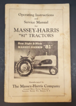 Original 1946 Massey-Harris Model 81 Tractor Operating and Service Manual - $19.79