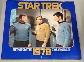 VINTAGE 1978 Star Trek Stardate Calendar William Shatner Leonard Nimoy - £11.67 GBP