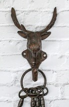 Pack Of 2 Cast Iron Vintage Western Rustic Bull Moose Head Wall Coat Hook Plaque - £20.77 GBP