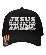 Jesus is my savior Trump is my President Outdoor Cap USA300 Flag Brim Hat Style - $24.99