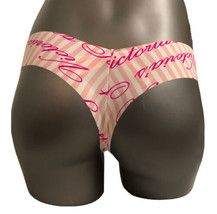 Nwt Victoria Secreto Firma Raya Rosa Logo sin Costuras No Show Raw Cortar Tanga - £11.07 GBP