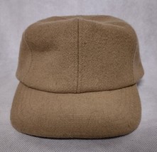 Wool Ball Cap Hat With Ear Flaps Large Tan - £15.91 GBP