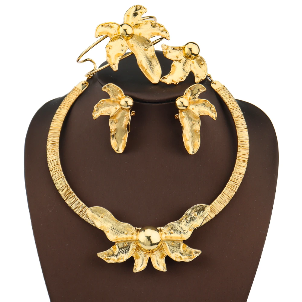 Fashion Dubai 18K Gold Color Jewelry Set For Women African Woman Wedding... - £55.96 GBP