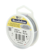 Beadalon Stringing Wire 19-Strand .015 X30&#39; - Satin Silver - $27.09