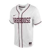 NWT men’s large nike Morehouse tigers full button baseball jersey sewn/BSBL - £48.67 GBP