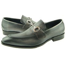 Carrucci Bit Loafer, Men&#39;s Slip-on Leather Shoes, Grey - £76.56 GBP