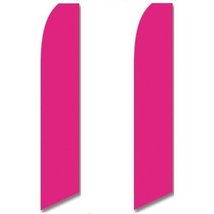 2 (Two) Pack Tall Swooper Flags Hot Pink Fuschia Solid Plain Color by Super Ad F - £31.87 GBP