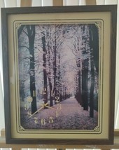 Vtg Park Trail In Fall Clock by Spartus Quartz 1980’s Woodgrain 17x21 Tested - £77.33 GBP