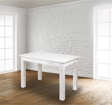 Rectangular Antique Rustic White Solid Pine Farm Dining Table, 46&quot; X 30&quot;... - $337.94