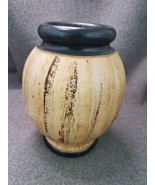 9 inch Tall Turned Wooden Art Vase Multi-Colored - £13.82 GBP
