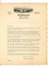The Watson Company Silversmiths Letterhead Attleboro Massachusetts 1930's - $17.82