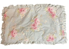 Simply Shabby Chic Pillow King Sham Ruffle Standard Floral Blue Pink Hydrangea - £20.29 GBP