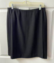 Charter Club Wrap Pencil Skirt Womens Size 14 Black Polyester Lined Knee... - $19.75