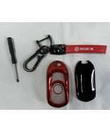 Buick Smart Keyless Entry Remote Key Fob Case Metallic Red Leather Keychain - £17.76 GBP