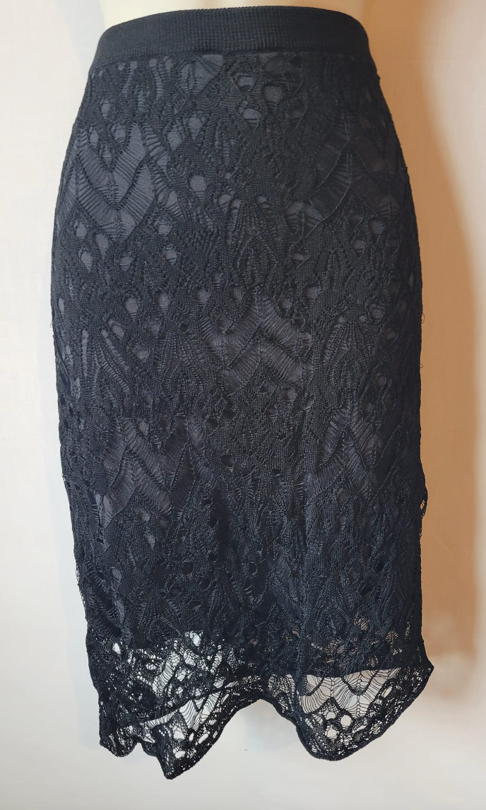 Eileen Fisher Black Lace Skirt – Women&#39;s Size S – Gorgeous Detail - $59.99