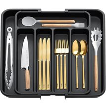 AUJEN Silverware Organizer - Expandable Kitchen Drawer Organizer, Adjustable Ute - £22.43 GBP