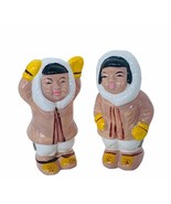 Eskimo Inuit Salt Pepper shakers IAAC Japan figurines figural Alaska vtg... - £23.69 GBP