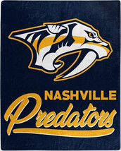 Nashville Predators 50&quot; by 60&quot; Plush Raschel Signature Throw Blanket - NHL - £29.42 GBP