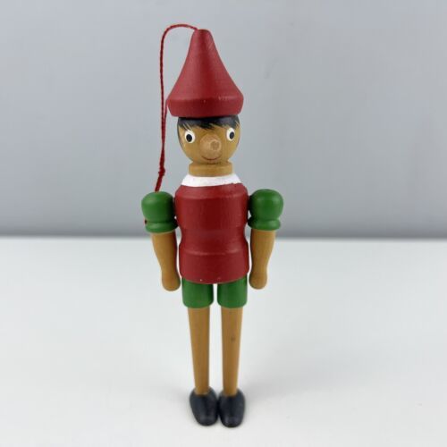 Vintage Wood Pinocchio Ornament By Midwest Wooden Boy Christmas Tree