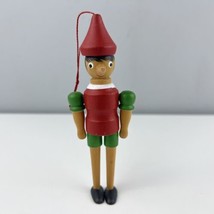 Vintage Wood Pinocchio Ornament By Midwest Wooden Boy Christmas Tree - £11.60 GBP