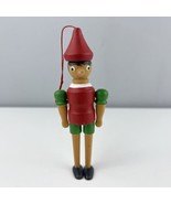 Vintage Wood Pinocchio Ornament By Midwest Wooden Boy Christmas Tree - £11.66 GBP