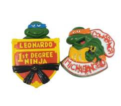 LOT OF 2 VINTAGE 1989 BURGER KING TEENAGE MUTANT NINJA TURTLES PLASTIC B... - $9.50