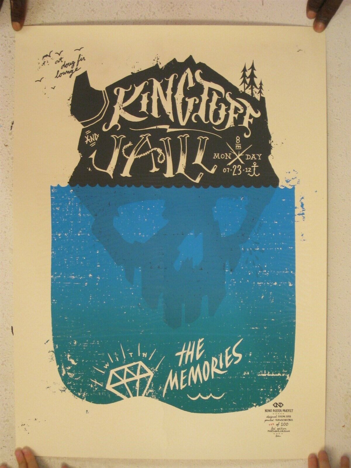 King Tuff Jaill Affiche Sérigraphie Juillet 23 2012 Doug Sapin Salon Por... - $62.98