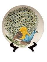 Beautiful Vintage Peacock Embossed Plate by SK? KS? or Sandi? Decorative... - $13.98