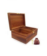Wood Box Large Decorative Wooden Storage Box with Hinged Lid &amp; Bonus Gla... - $603.81 MXN