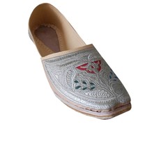 Men Shoes Jutti Indian Handmade Sherwani Espadrilles Flat Mojaries Cream US 11  - £43.95 GBP