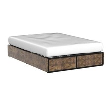 Full Metal Wood Platform Bed Frame with 4 Storage Drawers - 600 lbs Max Weight - $9,151.02 MXN