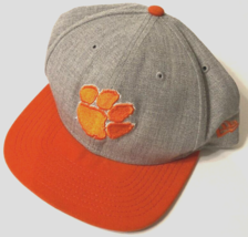 Clemson Tigers Team Logo Football NCAA Sewn Gray Orange ACC Cap Hat One Size - £5.71 GBP