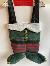 NEWMarshalls Double Wine  Bottle Bag Elf Carrier Green Velvet Pants Gift - $6.64