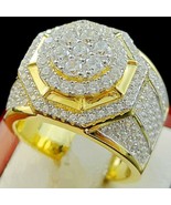 14K Jaune Plaqué Or Imitation Diamant Hommes Bague Éternité Mariage Bijoux - $466.26