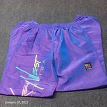 Vintage Surf Style Pants Adult Large Purple 90s Nylon Windbreaker Keywes... - $37.12