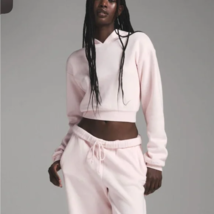 Skims Cotton Fleece Shrunken Pullover Hoodie - Barely Pink S Small New W... - $69.00