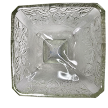 Vintage Clear Depression Indiana Glass Square Shape Nut Candy or Trinket Dish - £22.46 GBP