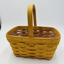 Longaberger Basket Plastic Lining Storage Farmhouse Signed Spring Flatwa... - $68.31