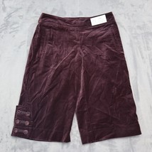 Ann Taylor LOFT Shorts Womens 2P Purple Bermuda Velvet Flat Front Button... - £17.89 GBP