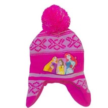 Disney Princesses Girls Knit Pink Beanie Hat Ear Covers “Dream it Do it!” - £7.34 GBP