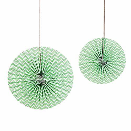 Fun Express - Mint Chevron Hanging Fan(6 Pc) - Party Decor - Hanging Dec... - $6.93