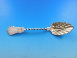 Brite Cut by Various Makers Sterling Silver Ice Cream Spoon twisted w/ shell 6&quot; - £84.66 GBP