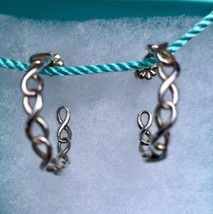 Tiffany &amp; Co. Sterling Silver 925 Large Infinity Hoop Stud Earrings Bag Box - £393.21 GBP