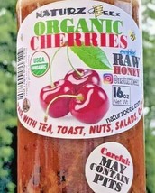Organic Raw Honey & Organic Cherries 1LB Usda Organic Certified Organic Cherri... - £15.77 GBP