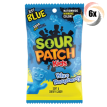 6x Bags Sour Patch Kids Blue Raspberry Flavor Soft &amp; Chewy Gummy Candy |... - £20.86 GBP