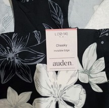 2 Pair Auden Women's Large (12-14) Seamless Cheeky Underwear Black Floral image 3