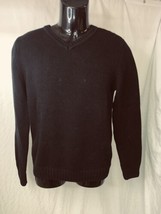 Arizona Jean Co Sweater V-Neck Youth Teen  XXL 18 Black Pullover Cotton ... - £12.25 GBP