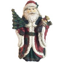 Santa Claus Musical Figurine Plays Jolly Old St. Nicholas 10&quot; Vintage Christmas - £18.28 GBP