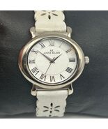 Anne Klein Women’s Silver Tone White Leather Watch, 36mm Working New Bat... - €21,06 EUR